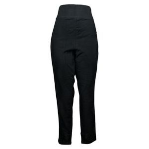 LOGO by Lori Goldstein Women's Pants Plus Size Lace Trim Black  LIKE NEW